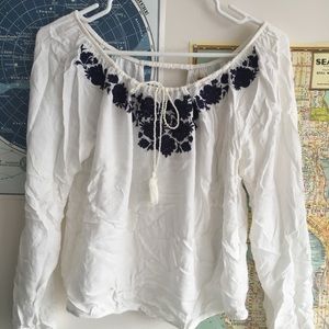 White off-the-shoulder Hollister long sleeve